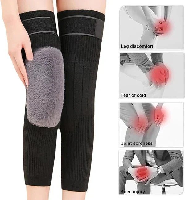 2pcs Thick Warm Wool Kneepad for Women Men Old People - Image 2