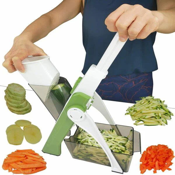 4 In 1 Vegetable Cutter Chopper Adjustable Multi-function Drum Cutter Vertical Vegetable Cutter Kitchen Shredder Grater Artifact - Image 2
