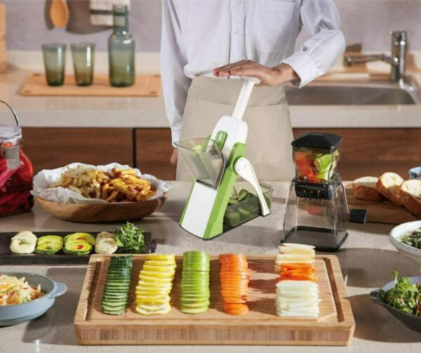 4 In 1 Vegetable Cutter Chopper Adjustable Multi-function Drum Cutter Vertical Vegetable Cutter Kitchen Shredder Grater Artifact - Image 3