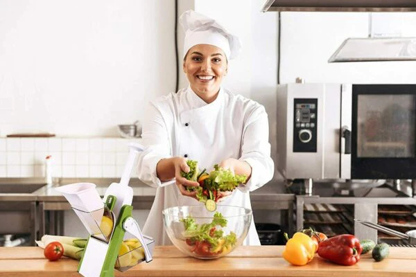 4 In 1 Vegetable Cutter Chopper Adjustable Multi-function Drum Cutter Vertical Vegetable Cutter Kitchen Shredder Grater Artifact - Image 4