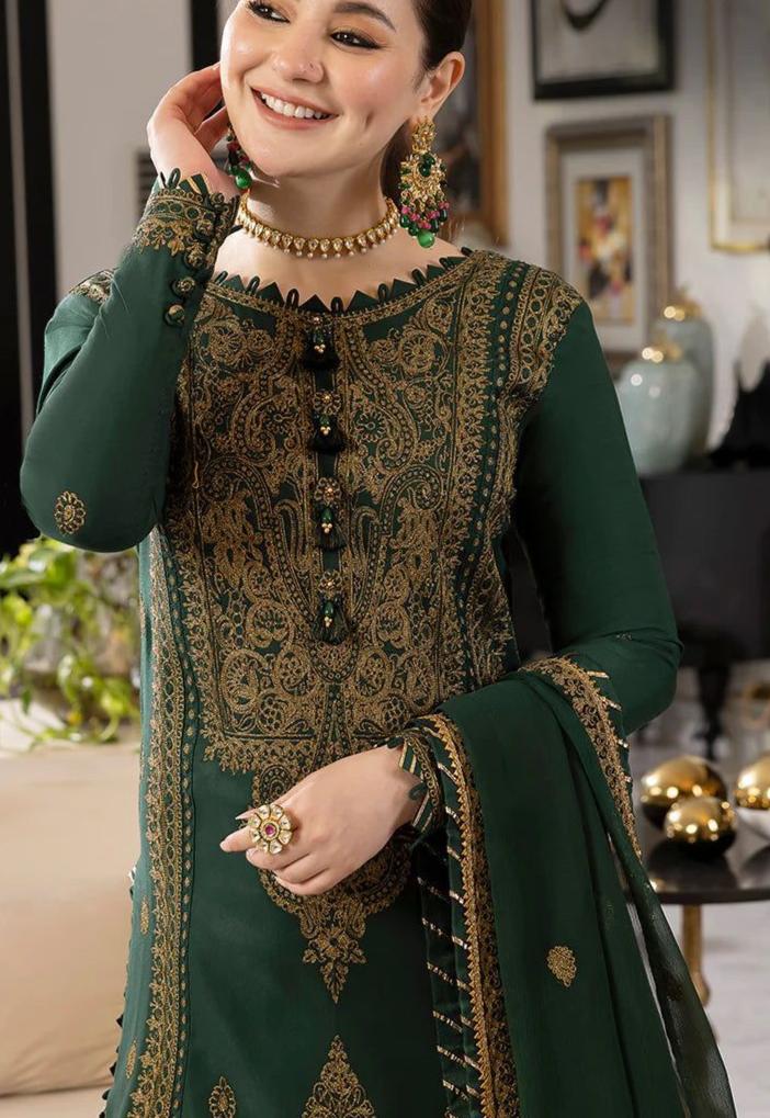 Rang e Noor Chiifon Fully Heavy Embroidered 3pc Dress ( Unstitch ) RN-32 - Image 4