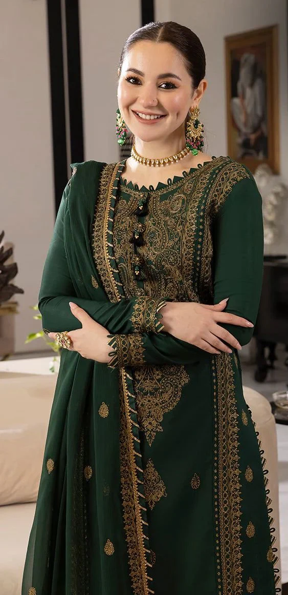 Rang e Noor Chiifon Fully Heavy Embroidered 3pc Dress ( Unstitch ) RN-32 - Image 6