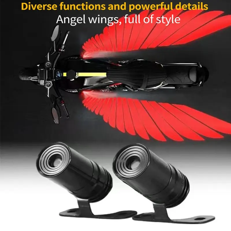 Angel Wing LED Lamp Lights For All Bikes And Cars Road Refit White,Blue,Red - Image 6