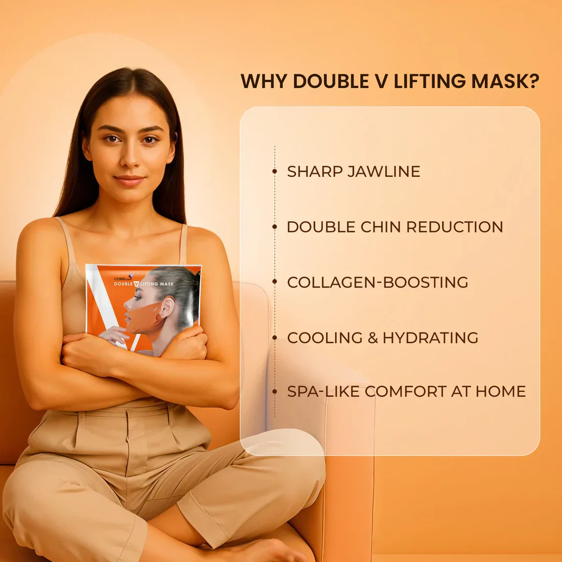 Double Chin Removal in 2 Hours – Double V Lifting Mask for Instant Jawline Lift - Image 5