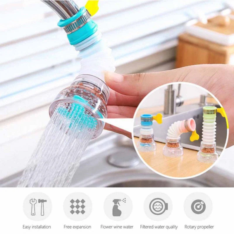 Fan Water Saving Tap, 360˚ Degree Rotatable Water Saving Tap, Durable Faucet Filter Nozzle, Tap Aerator Diffuse Faucet Nozzle Filter Adapter - Image 4