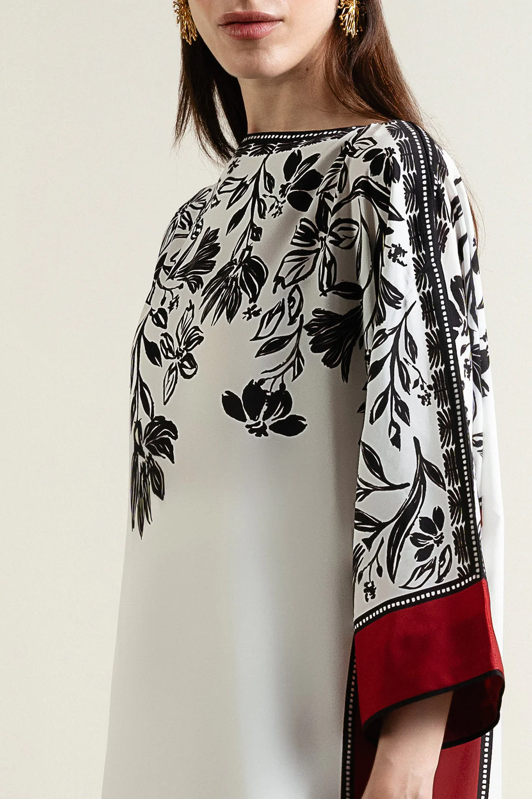 Lulusar Daenar Batwing Silk Dress 3pc ( Unstitch ) - Image 4