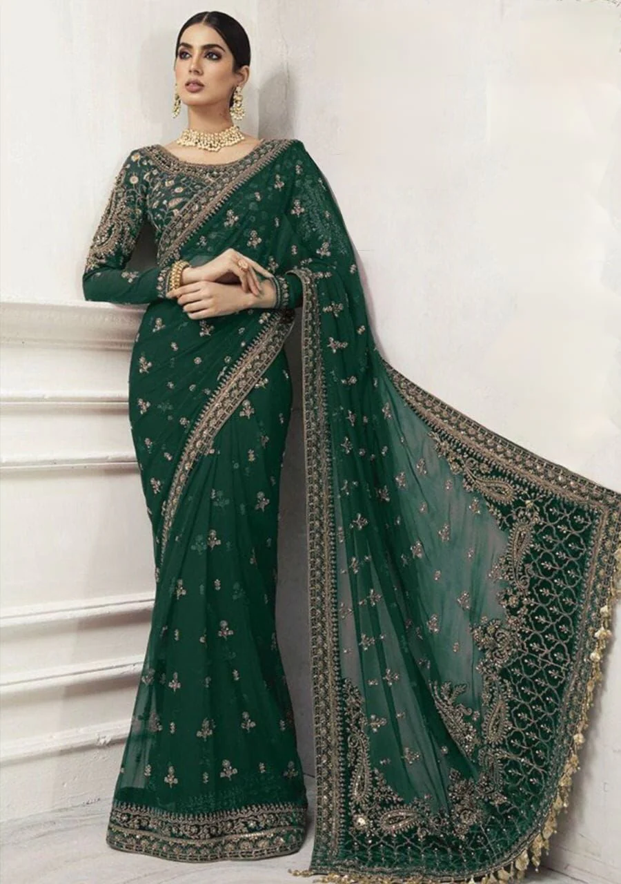 Luxucy Heavy Net Saree Collection -Unstitched (MB-SC05) - Image 4
