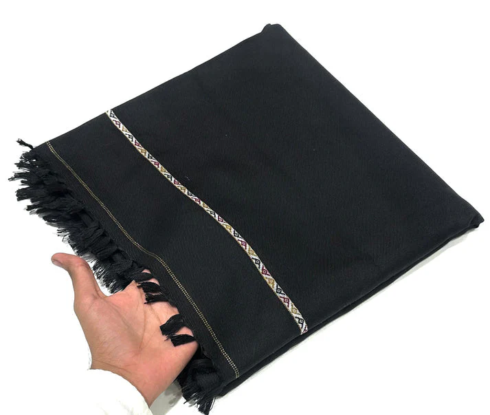 Brandy Wear Speical Men's Winter Pashmina Woolen Shawl - (Black) - JS-01 - Image 6
