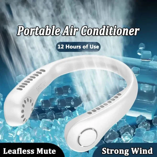 New Mini Neck Portable Fan 360 Degree Rotation Rechargeable - Image 3