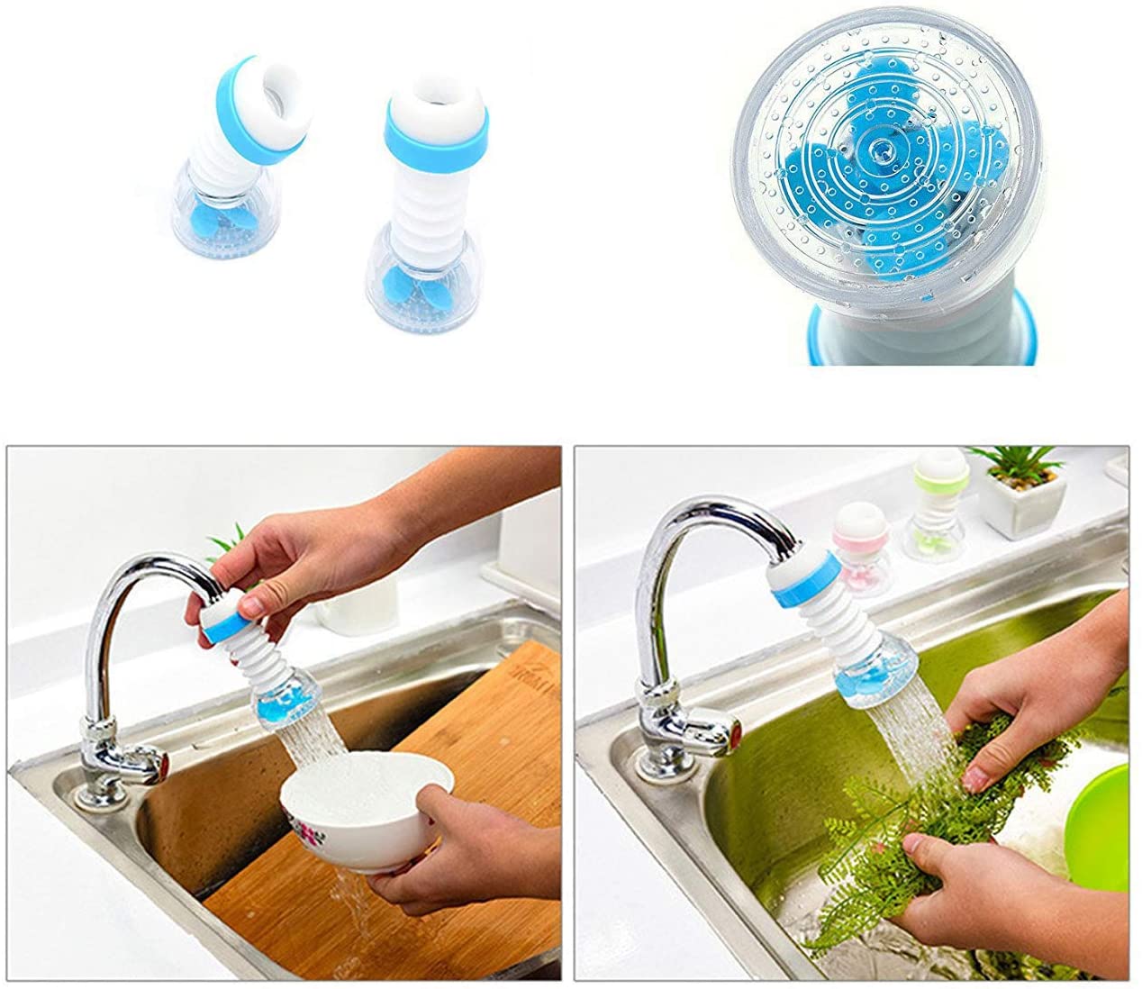 (PACK OF 3)New Fan Faucet With Clip 360 Adjustable Flexible Kitchen Faucet Tap Water Filter - Image 3