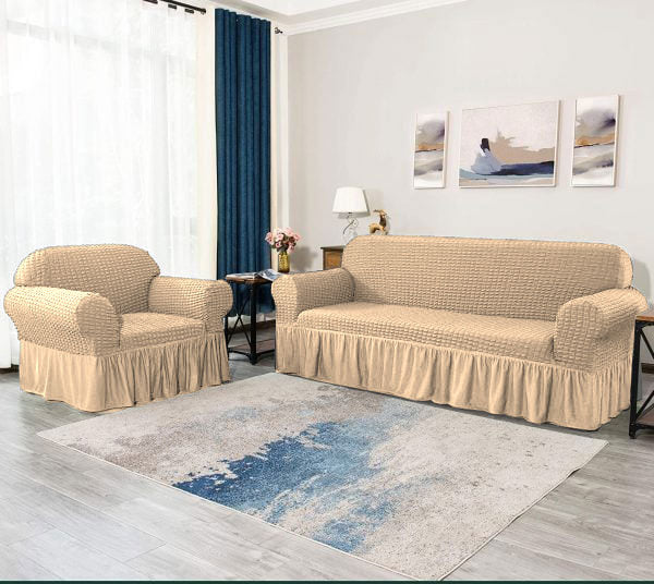 Persian Bubble Sofa Cover - Beige - Image 3