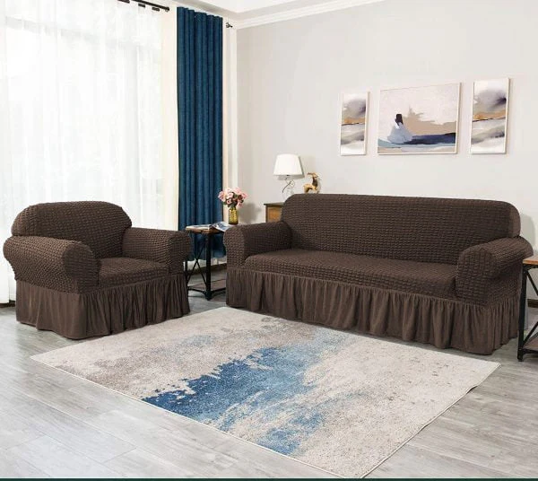 Persian Bubble Sofa Cover - Dark Brown - Image 3