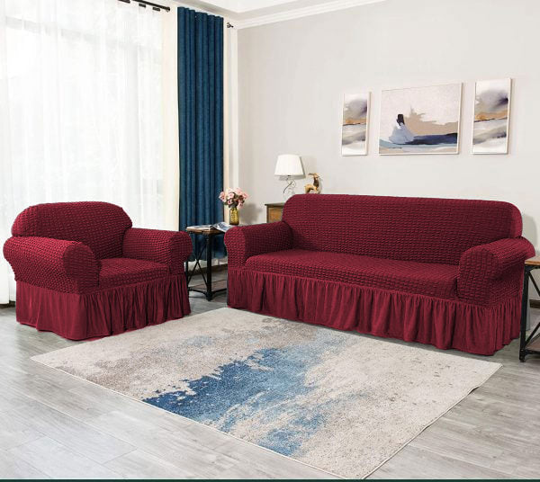 Persian Bubble Sofa Cover - Maroon - Image 3