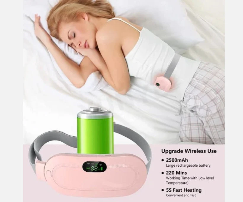 Portable Cordless Heating Pad for Menstrual Cramps Relief | 3-Temperature & 4-Massage Modes | Stomach & Back Pain Relief Device for Women - Image 2