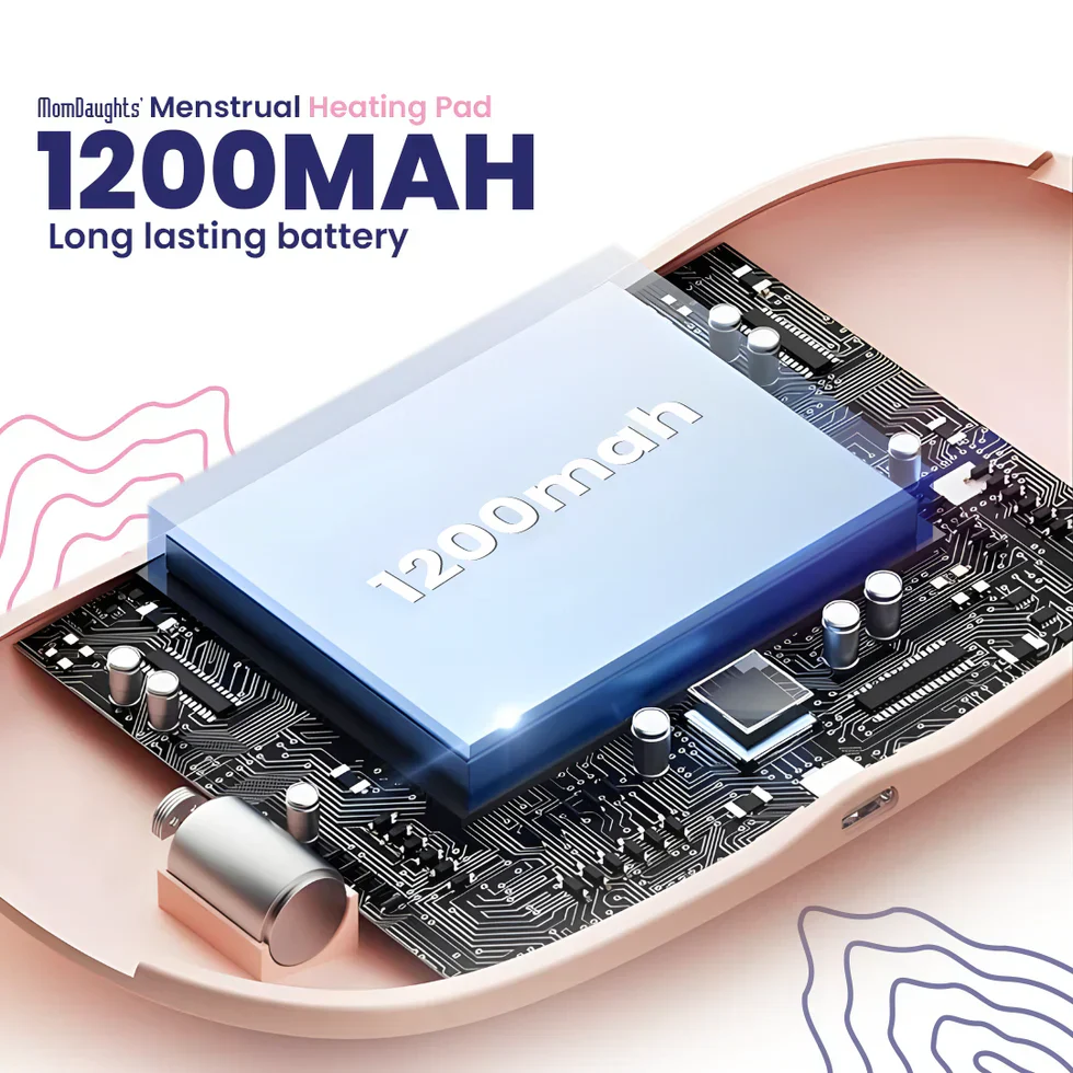 Portable Cordless Heating Pad for Menstrual Cramps Relief | 3-Temperature & 4-Massage Modes | Stomach & Back Pain Relief Device for Women - Image 6