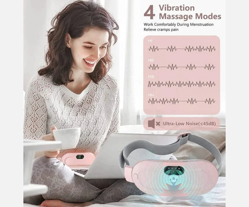Portable Cordless Heating Pad for Menstrual Cramps Relief | 3-Temperature & 4-Massage Modes | Stomach & Back Pain Relief Device for Women - Image 7