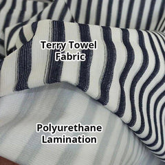 Terry Towel Waterproof Mattress Cover - Blue Stripe - Image 3