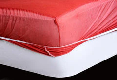 Terry Waterproof Mattress Cover - Maroon - Image 3