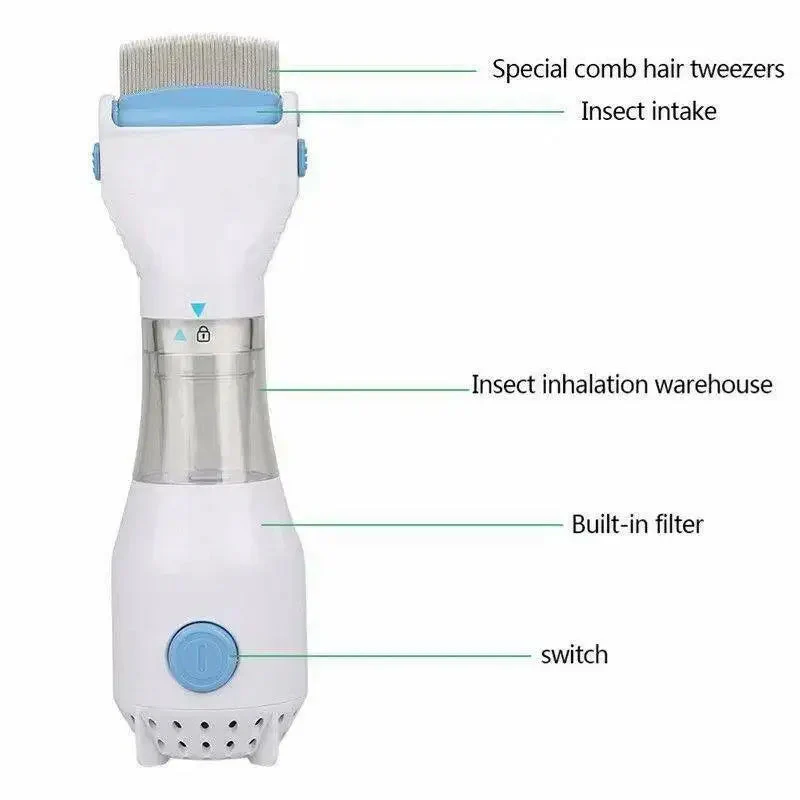 V-Comb Anti Lice Machine – Electric Lice & Nit Removal Comb with Filter - Image 2