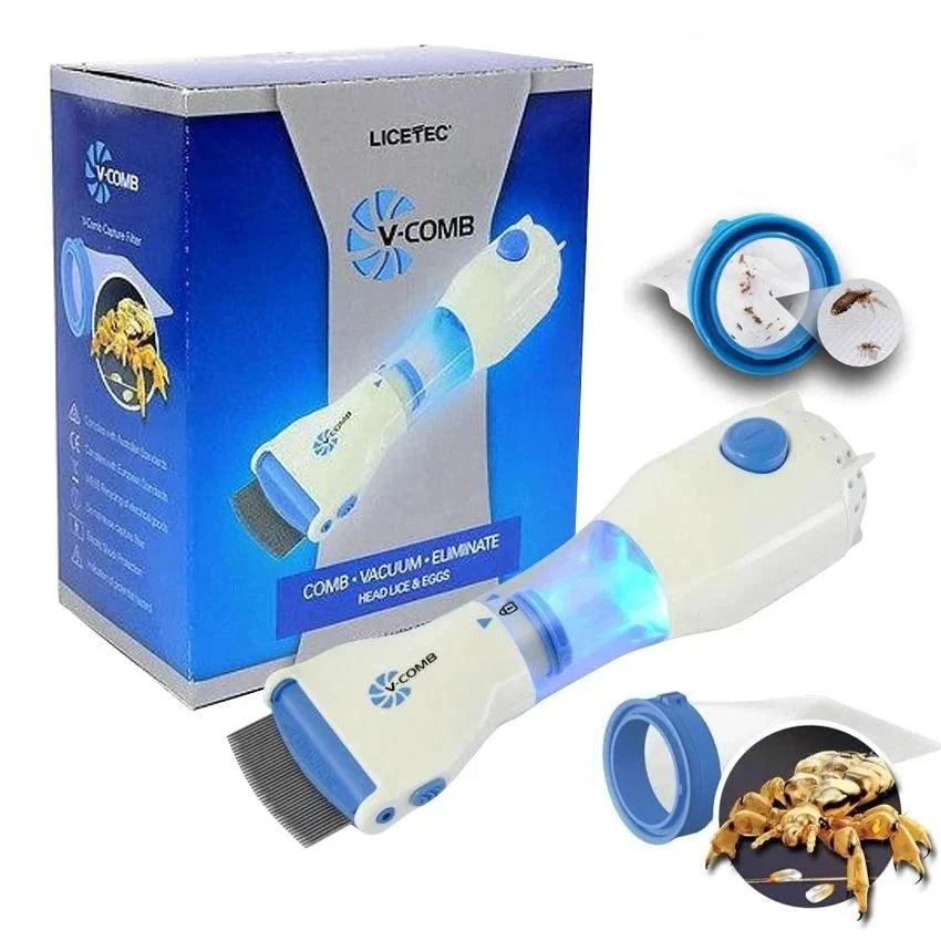 V-Comb Anti Lice Machine – Electric Lice & Nit Removal Comb with Filter - Image 6